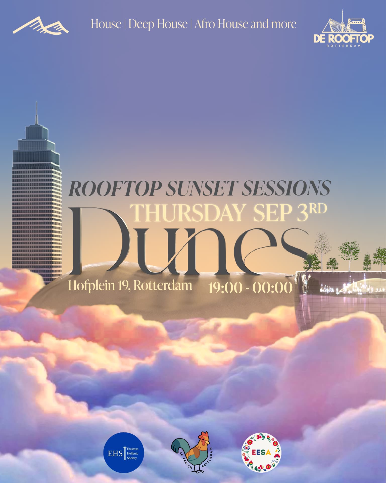 Dunes Rooftop Sunset Sessions event flyer